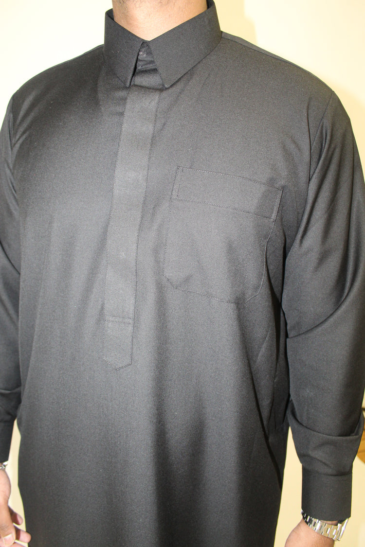 Black Knight Thobe (Shirt Collar)